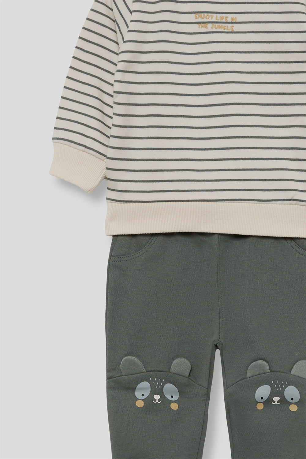 Conjunto Bebé Niño Rayas Verde con Pantalón | Siju Moda Infantil