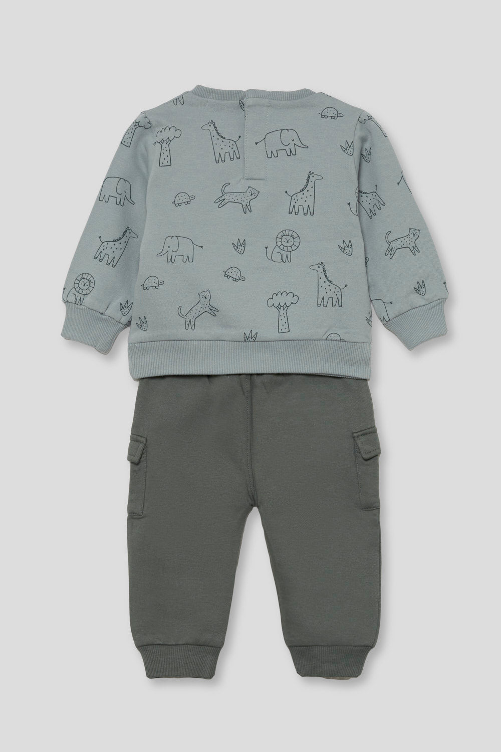 Conjunto Bebé Niño Verde con Sudadera de Animales y Pantalón | Siju Moda Infantil