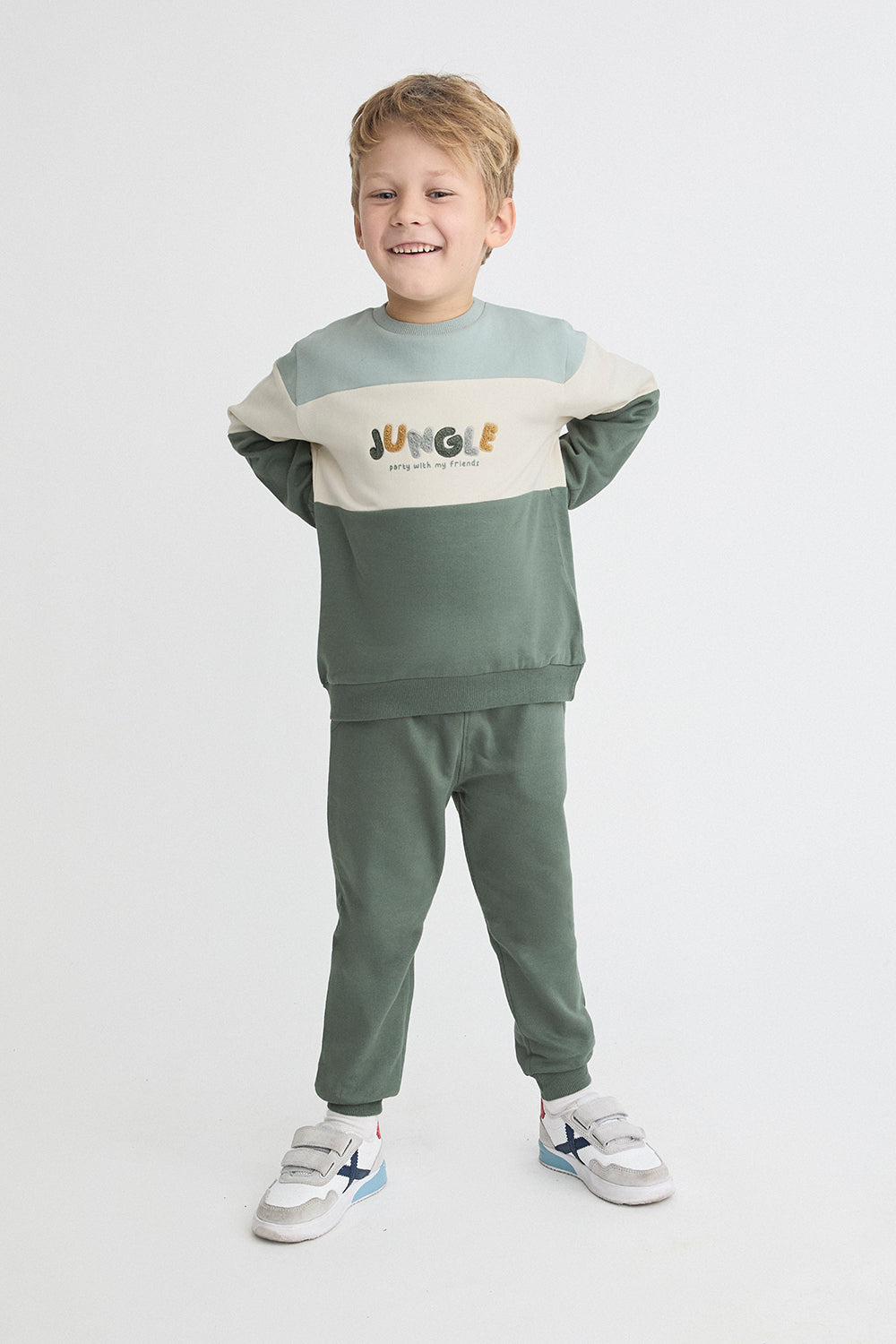 Conjunto Bebé Niño Verde con Sudadera Jungle y Pantalón | Siju Moda Infantil