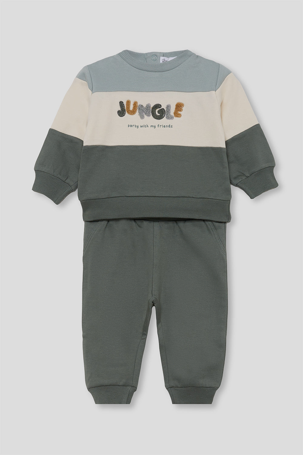 Conjunto Bebé Niño Verde con Sudadera Jungle y Pantalón | Siju Moda Infantil