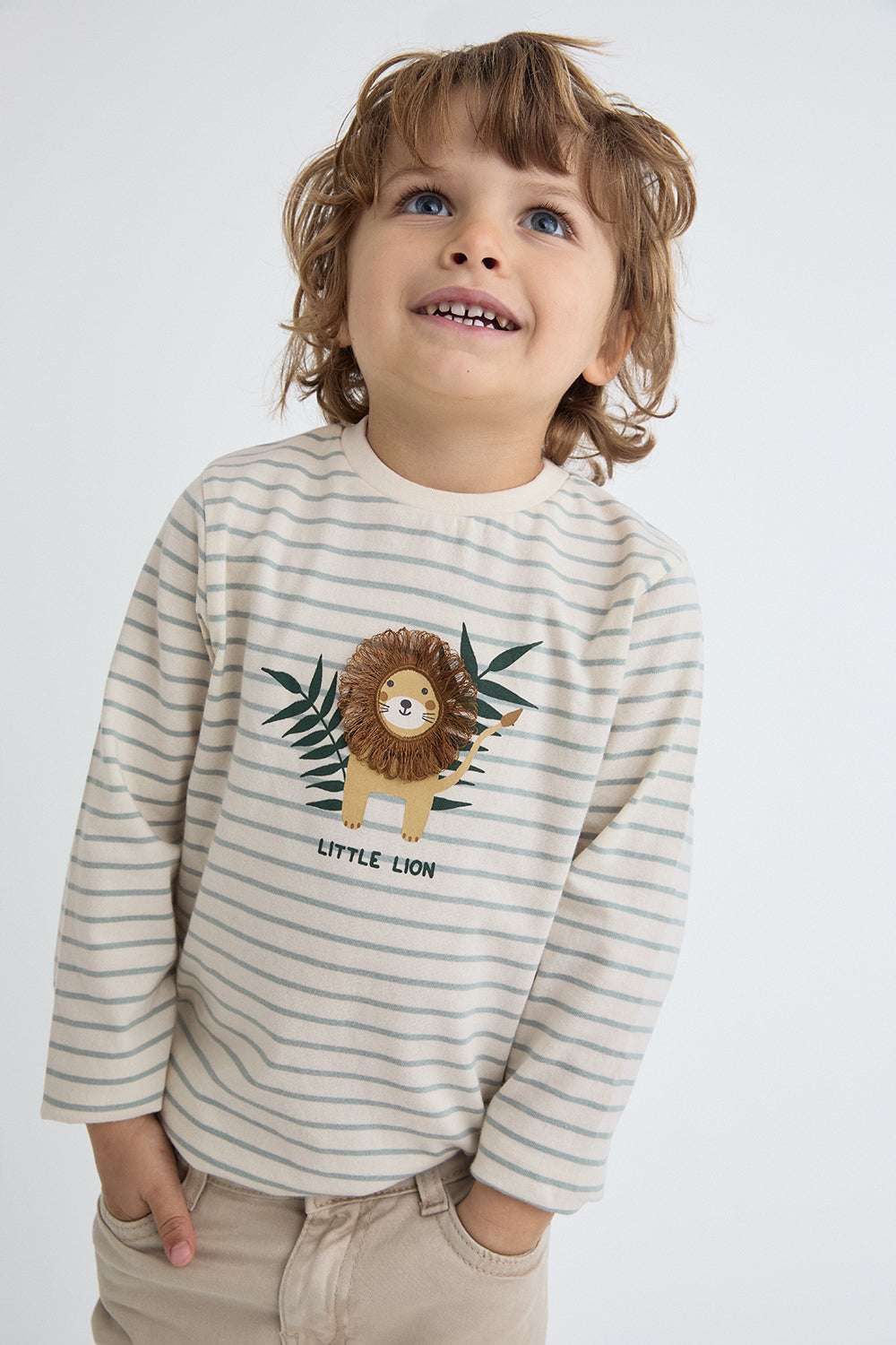 🦁 Camiseta de rayas con león Street Monkey