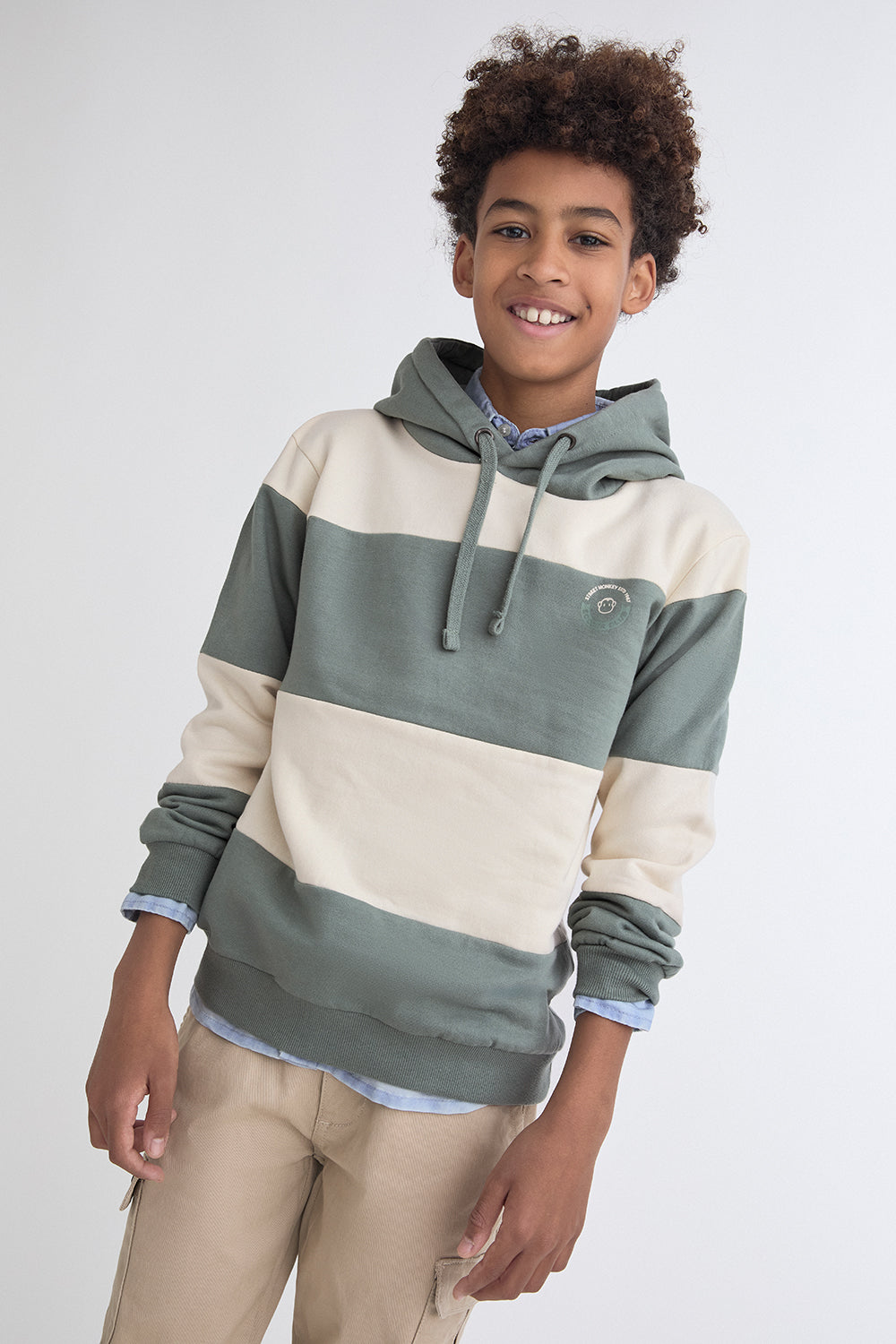 💚 Sudadera con capucha verde oscuro Street Monkey