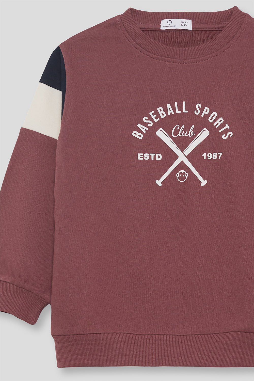Sudadera Niño Borgoña Baseball Street Monkey | Siju Moda Infantil