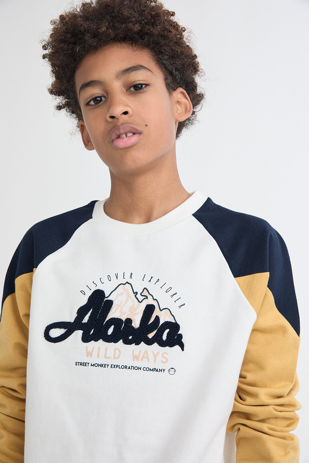 Conjunto Niño Sudadera Alaska Marino y Mostaza Street Monkey | Siju Moda Infantil