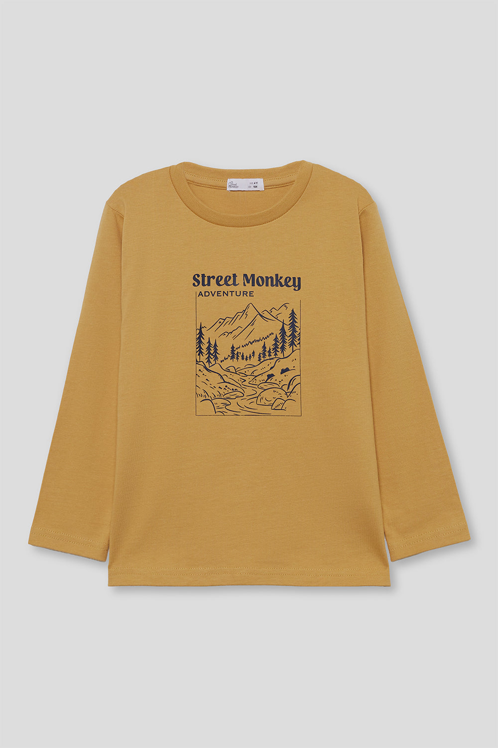 Camiseta Niño Manga Larga Mostaza Adventure Street Monkey | Siju Moda Infantil