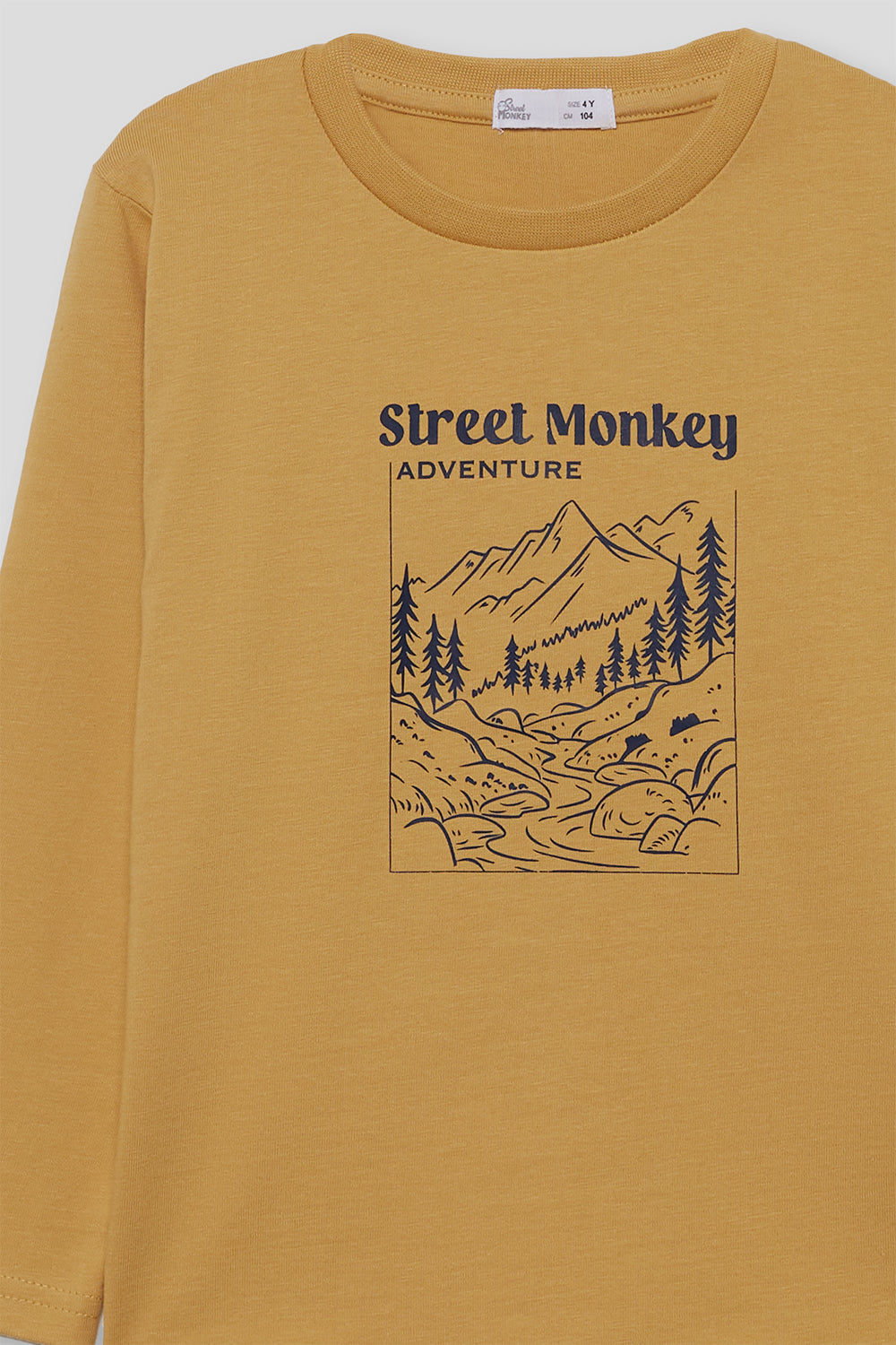 Camiseta Niño Manga Larga Mostaza Adventure Street Monkey | Siju Moda Infantil
