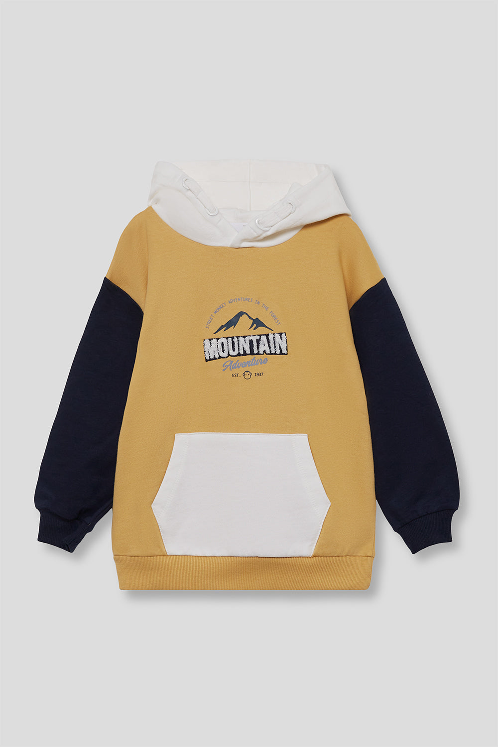 Sudadera Niño Mostaza con Capucha Mountain Adventure Street Monkey | Siju Moda Infantil