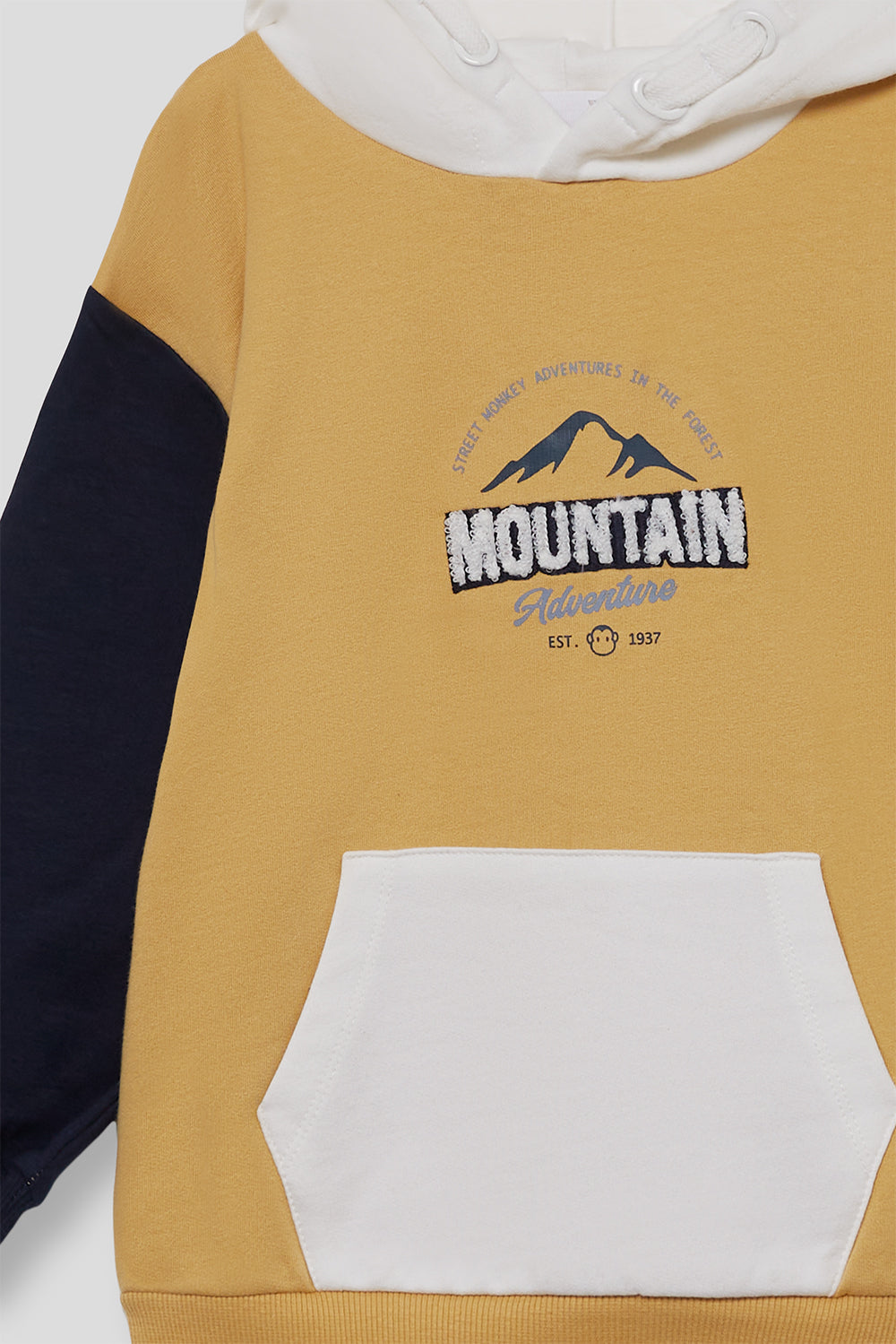 Sudadera Niño Mostaza con Capucha Mountain Adventure Street Monkey | Siju Moda Infantil