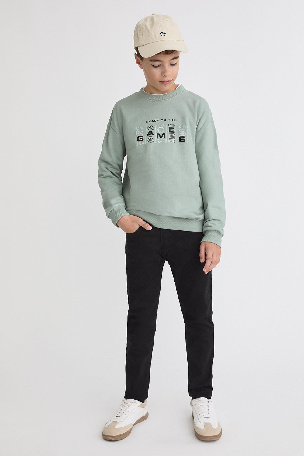 Sudadera Niño Verde Medio Ready to the Game Street Monkey | Siju Moda Infantil