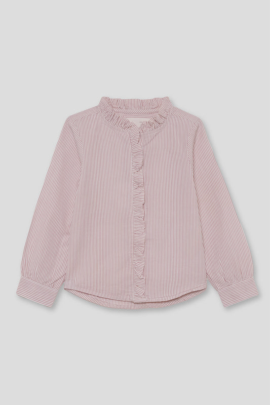 Camisa Niña Rayas Rosa con Volantes 366002 | Siju Moda Infantil