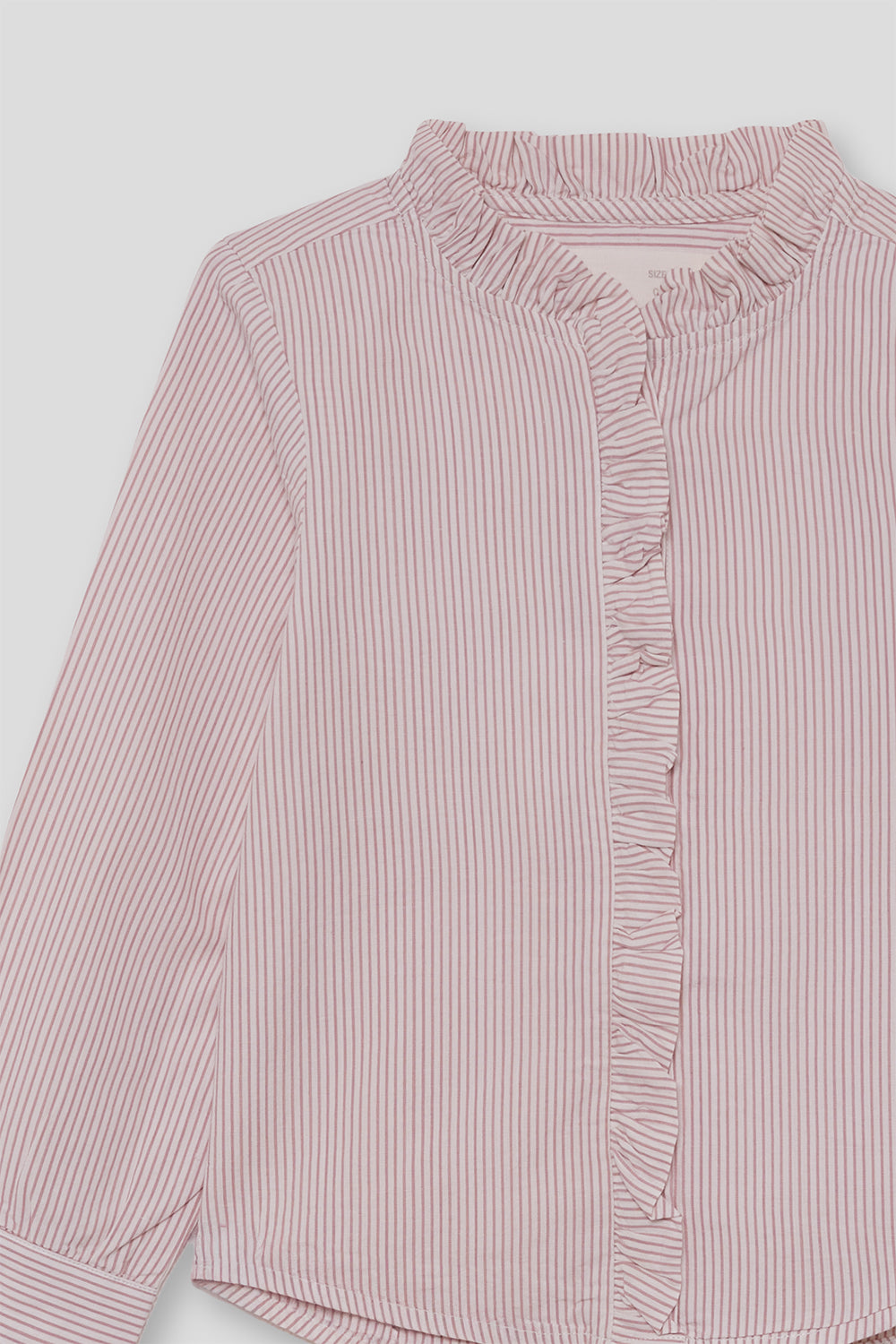 Camisa Niña Rayas Rosa con Volantes 366002 | Siju Moda Infantil