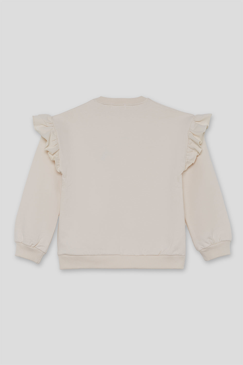 Sudadera Niña Crudo con Volantes y Flores 366004 | Siju Moda Infantil