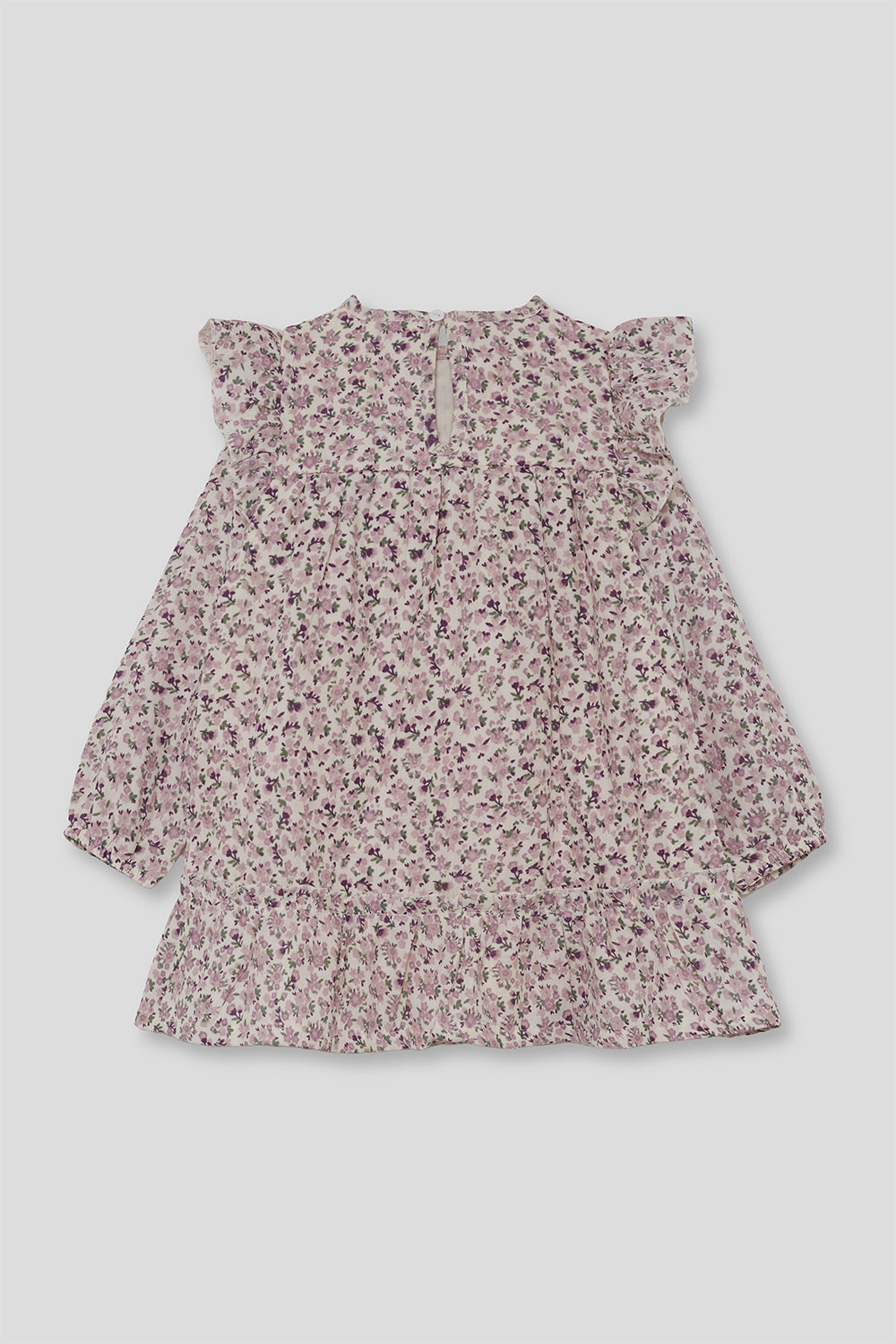 Vestido Niña Floral Rosa y Malva con Volantes 366007 | Siju Moda Infantil