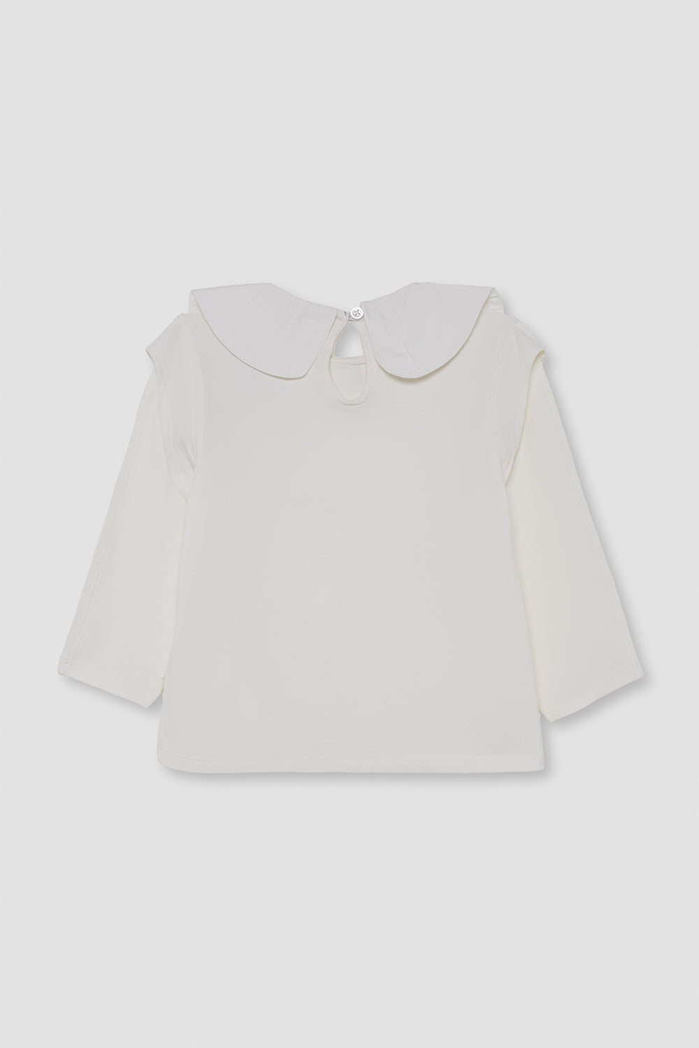Blusa Niña Blanca con Cuello Peter Pan Bordado 2-16 Años 366012 | Siju Moda Infantil