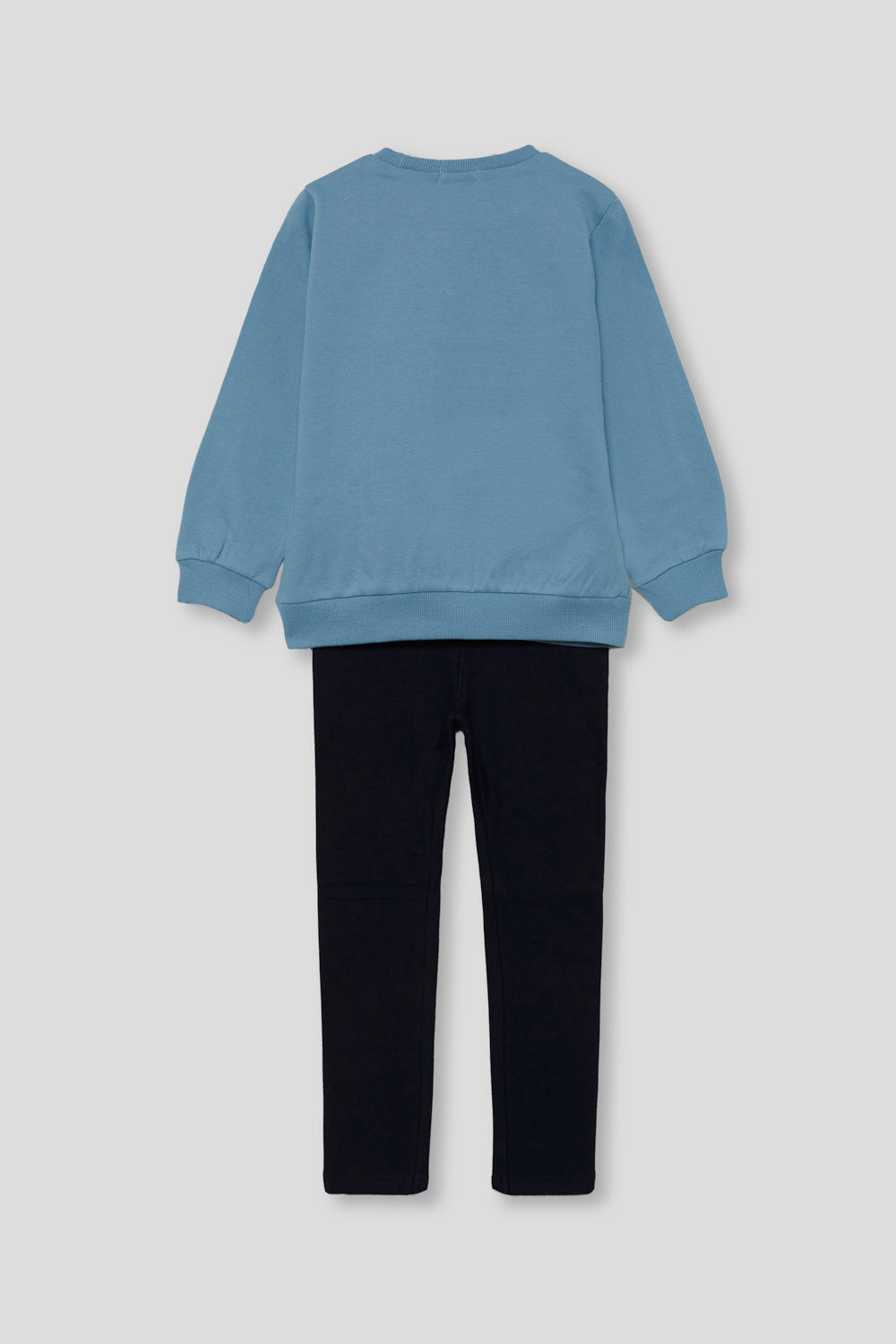 Conjunto Niña Sudadera Azul Celeste con Flores y Legging Marino 2-16 Años 366013 | Siju Moda Infantil