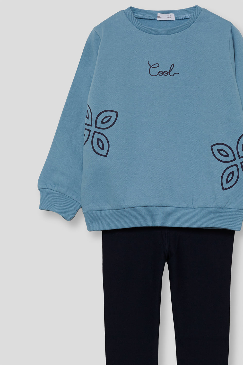 Conjunto Niña Sudadera Azul Celeste con Flores y Legging Marino 2-16 Años 366013 | Siju Moda Infantil