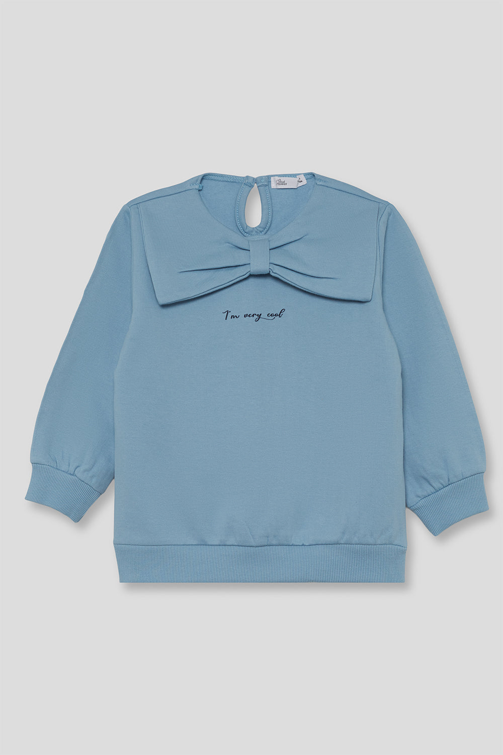 Sudadera Niña Azul Celeste con Gran Lazo “I’m Very Cool” 2-16 Años 366014 | Siju Moda Infantil