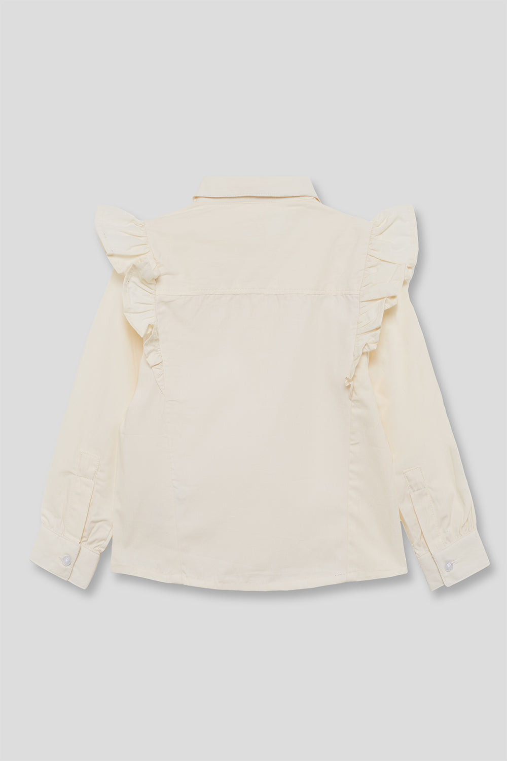Camisa Niña Crudo con Volantes y Cuello Camisero 2-16 Años | Ref. 366033 | Siju Moda Infantil