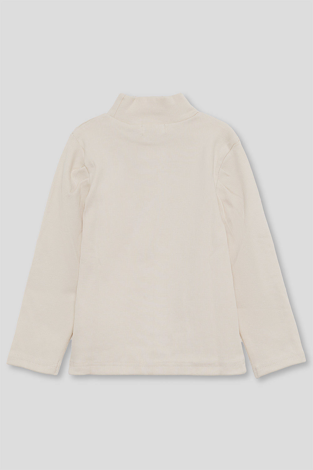 Camiseta Niña Crudo Canalé con Cuello Alto “Sweet Heart” | Ref. 366036 | Siju Moda Infantil