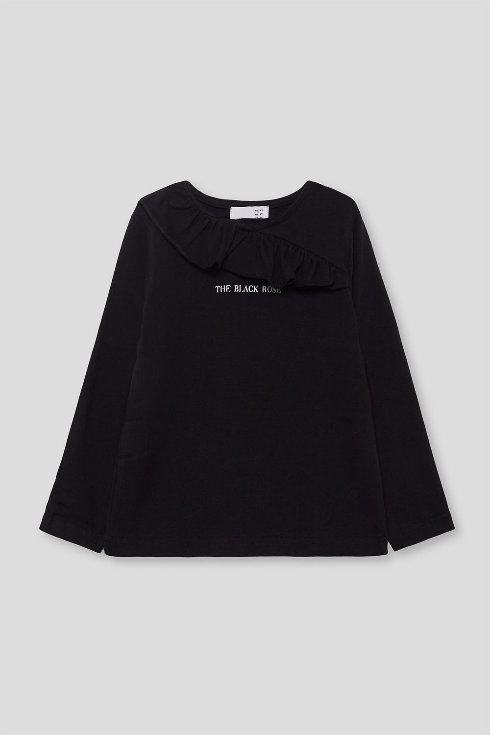 Camiseta Niña Negra con Volante “The Black Rose” | Ref. 364046 | Siju Moda Infantil