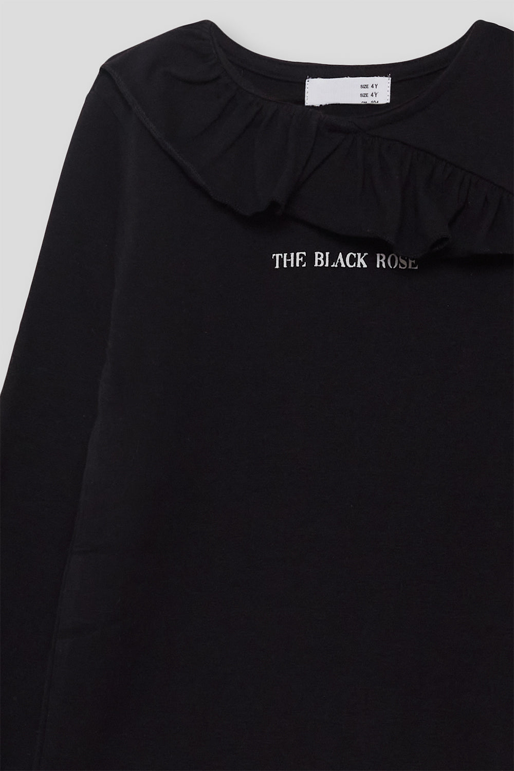 Camiseta Niña Negra con Volante “The Black Rose” | Ref. 364046 | Siju Moda Infantil