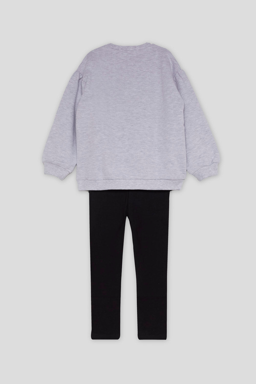 Conjunto Niña Gris “Sweet Flowers” con Legging Negro | Ref. 366048 | Siju Moda Infantil