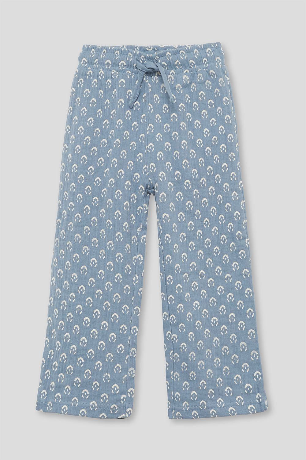Pantalón Niña Azul Estampado con Cintura Elástica | Ref. 366061 | Siju Moda Infantil