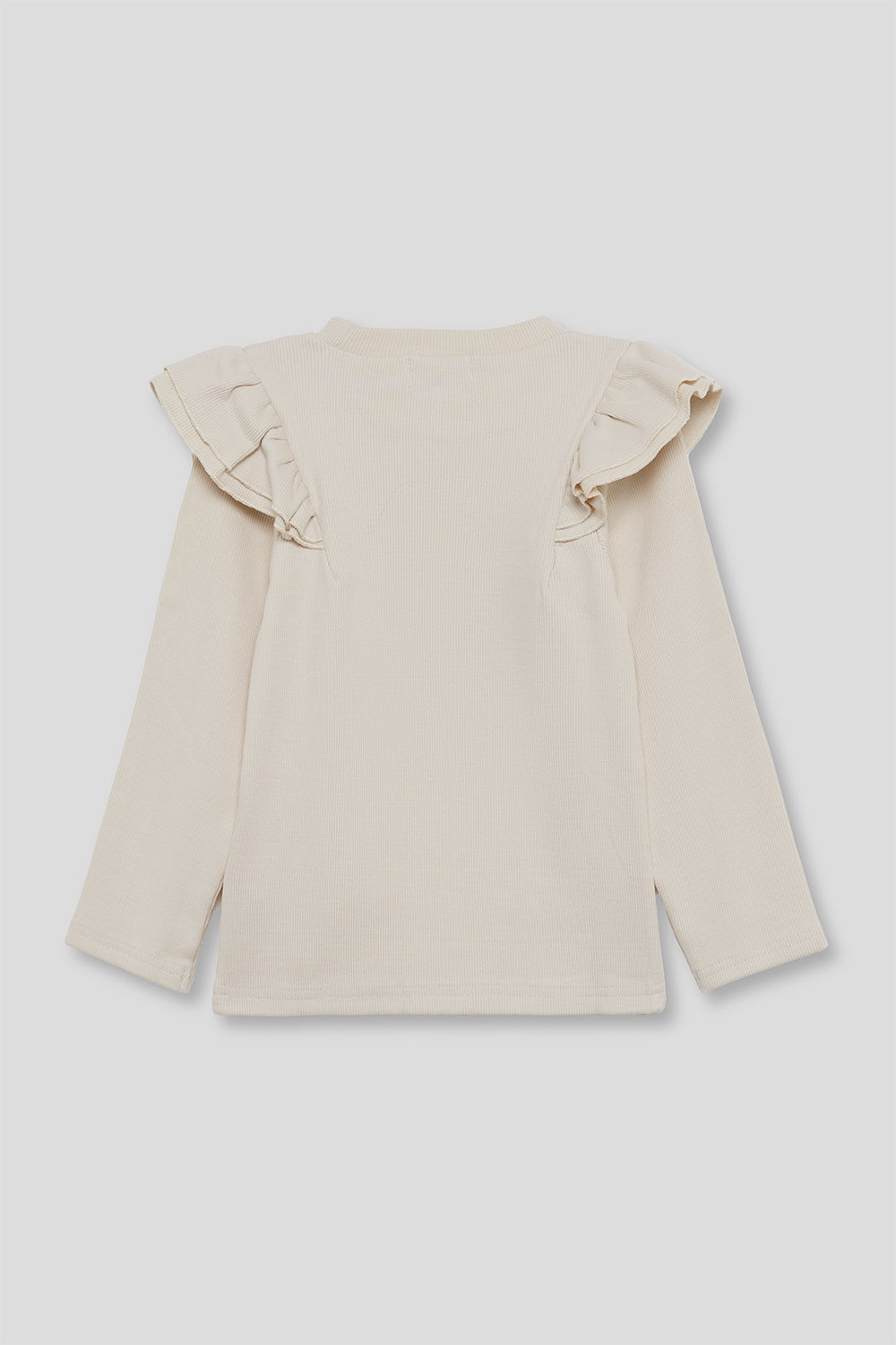 Camiseta Niña Crudo de Canalé con Volantes en los Hombros | Ref. 366064 | Siju Moda Infantil