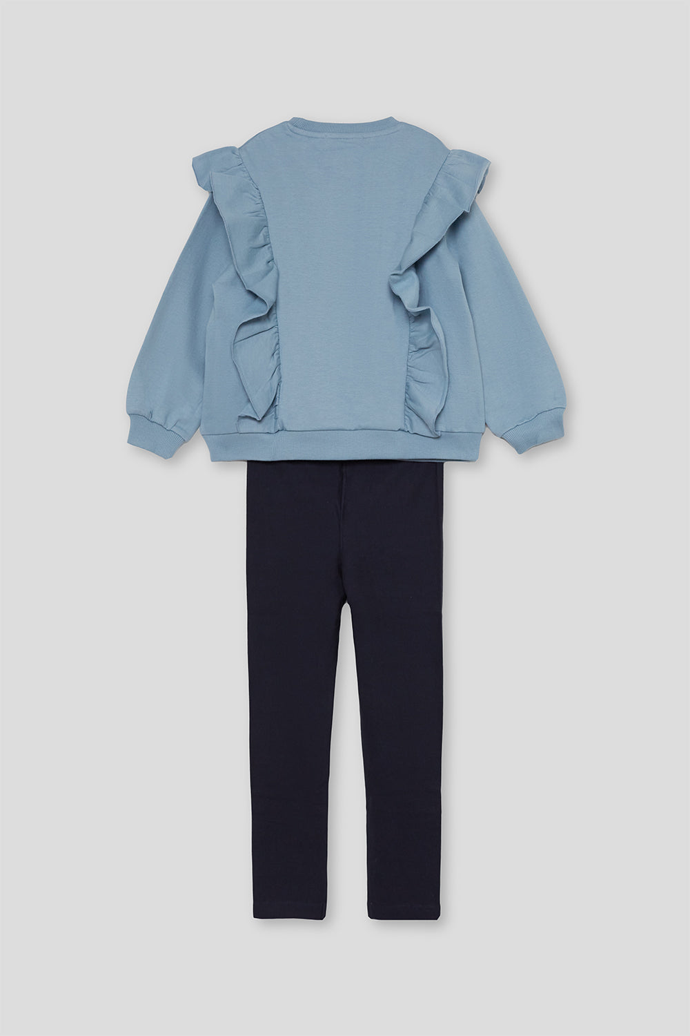 Conjunto Niña Azul con Sudadera de Volantes y Legging Marino | Ref. 366068 | Siju Moda Infantil