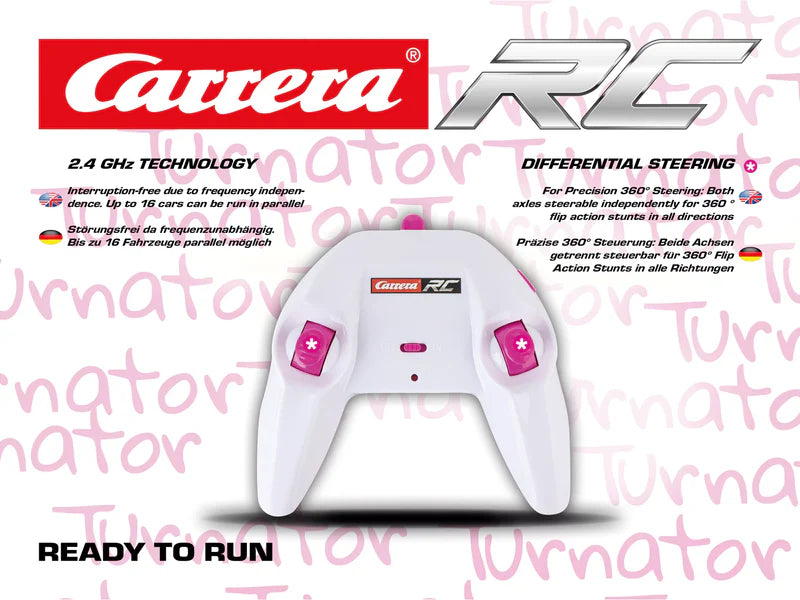 RC Mini Turnator Rosa – Coche Acrobático con Luces LED y Trucos 360°