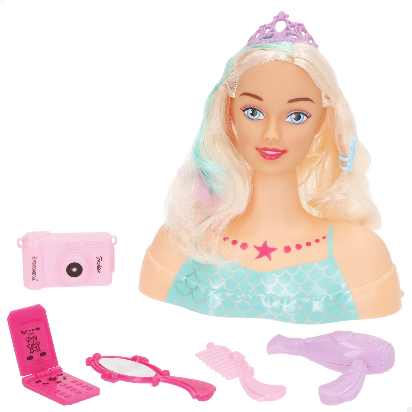 Busto de Muñeca con Accesorios para Peinar y Maquillar (2/S) +3 Años-Isabella