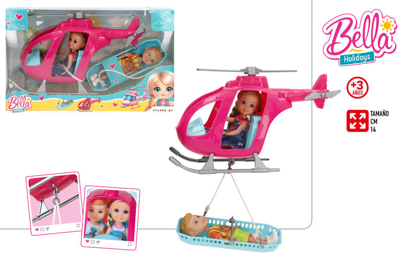 Bella & Muñeco 22 cm con Helicóptero y Accesorios (+3 Años) | 1 Surtido