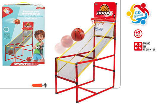 Canasta de Baloncesto Infantil con Recogepelotas 41x80x120 cm-CB Sports –