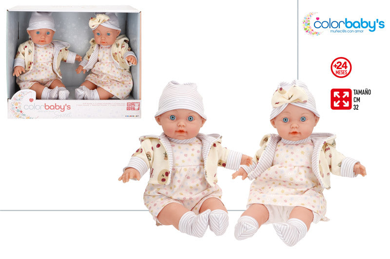 Set de 2 Muñecas Bebé 33 cm (+24 Meses)- Colorbaby’s