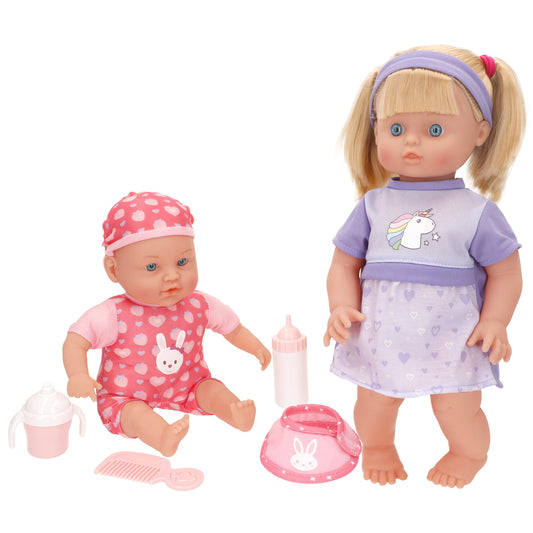 Set Muñeca Bebé 42 cm + Bebé 30 cm con Accesorios (+24 Meses) -Colorbaby’s