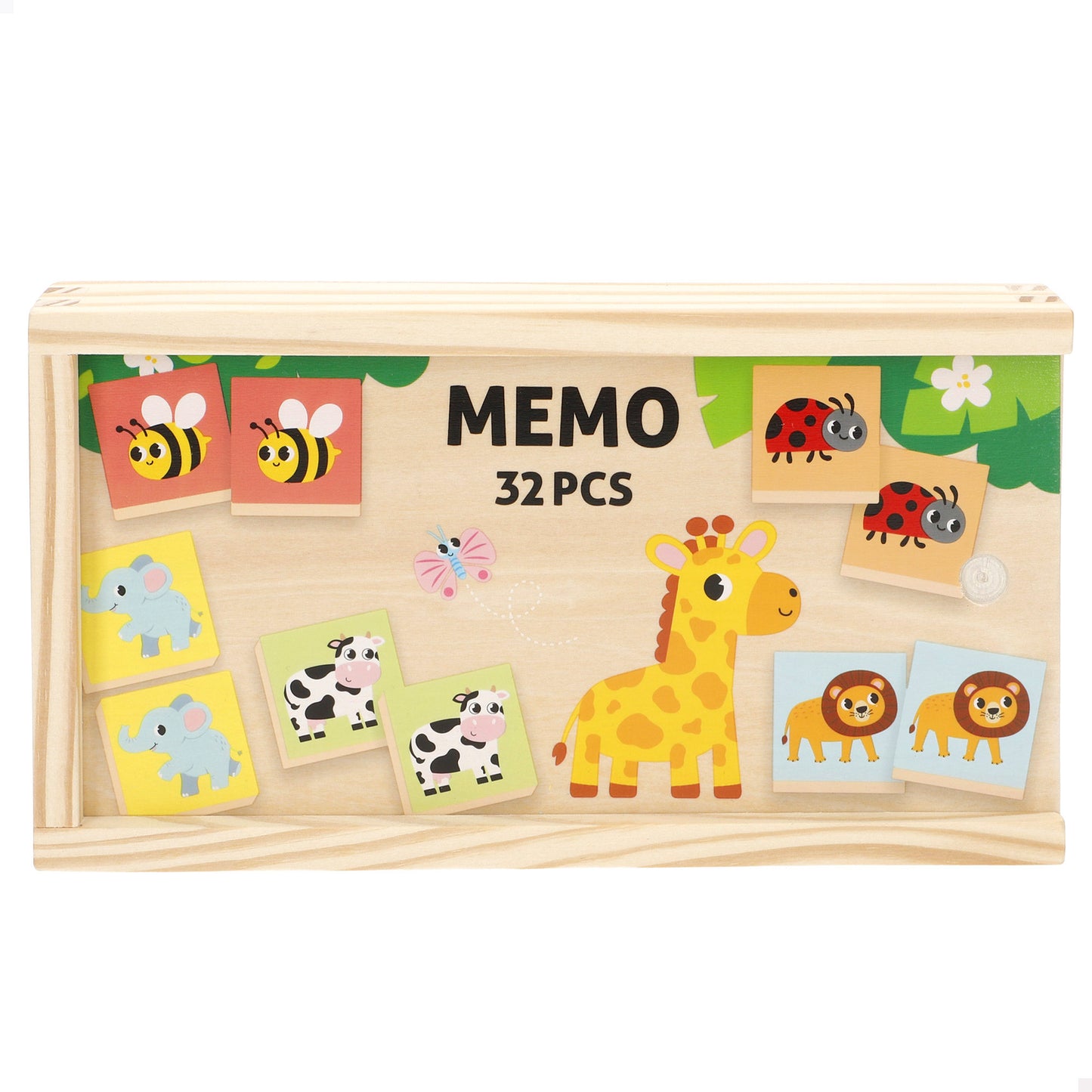 Juego de Memoria de Animales en Madera (+24 Meses)-Woomax