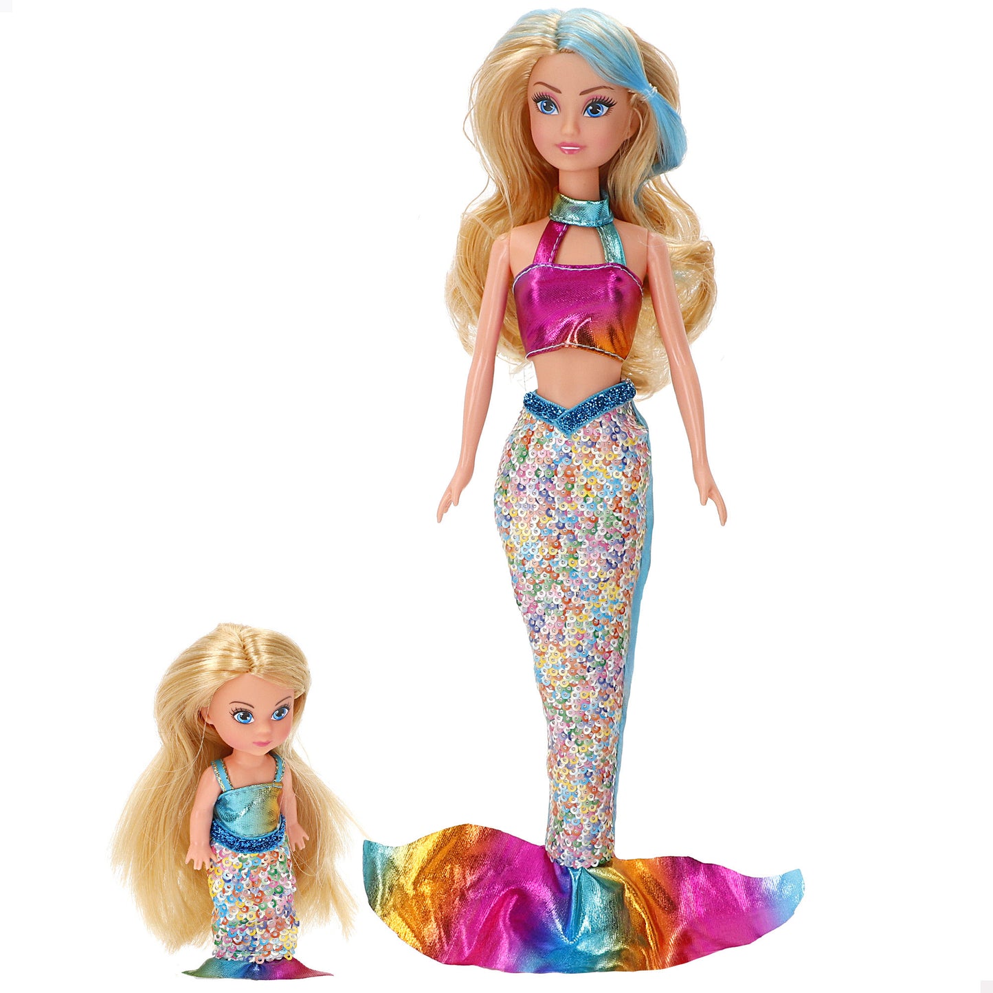 Muñeca Sirena 30 cm con Cola Brillante (2 Modelos Surtidos)-Isabella