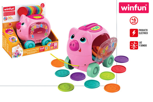 Hucha Musical Bilingüe de Arrastre con Luces y Sonidos (+6 Meses)-Winfun