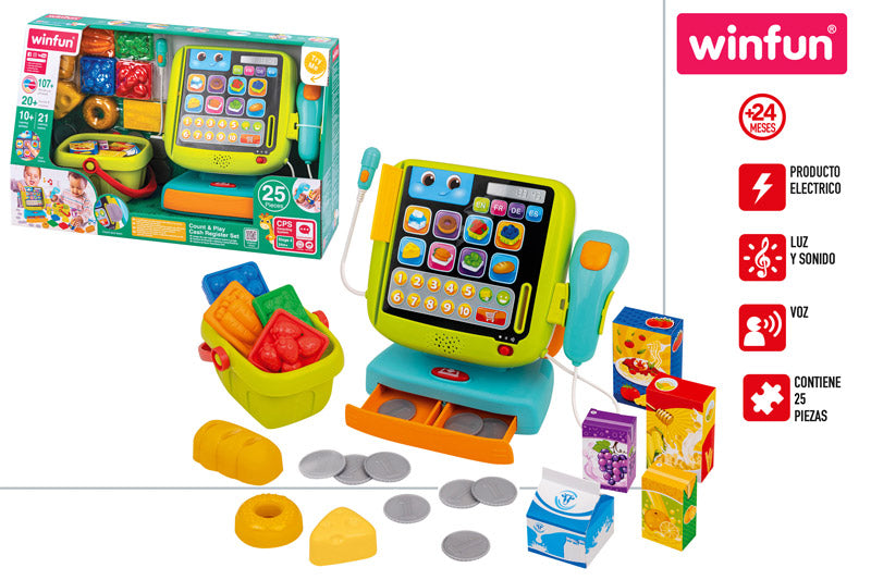 Caja Registradora Infantil con Accesorios, Luz y Sonido (+18 Meses)-Winfun