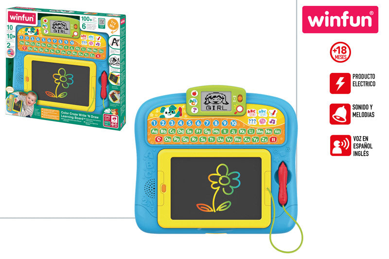 Tablet Bilingüe de Aprendizaje y Dibujo (+18 Meses)-Winfun
