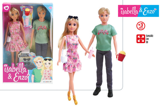 Pack 2 Muñecos 30 cm Summer Travel-Isabella & Enzo