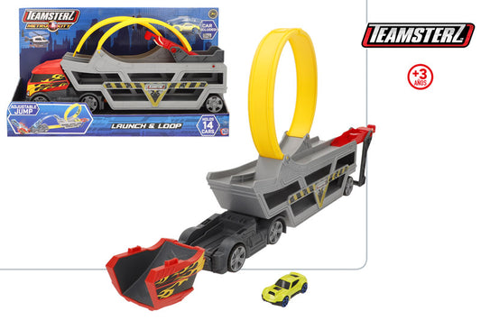 Camión Lanzador con Pista Loop y 1 Coche Teamsterz