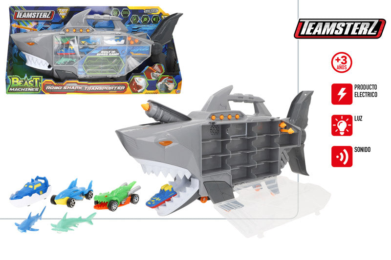 Maletín Transporte RoboShark con 6 Vehículos Teamsterz