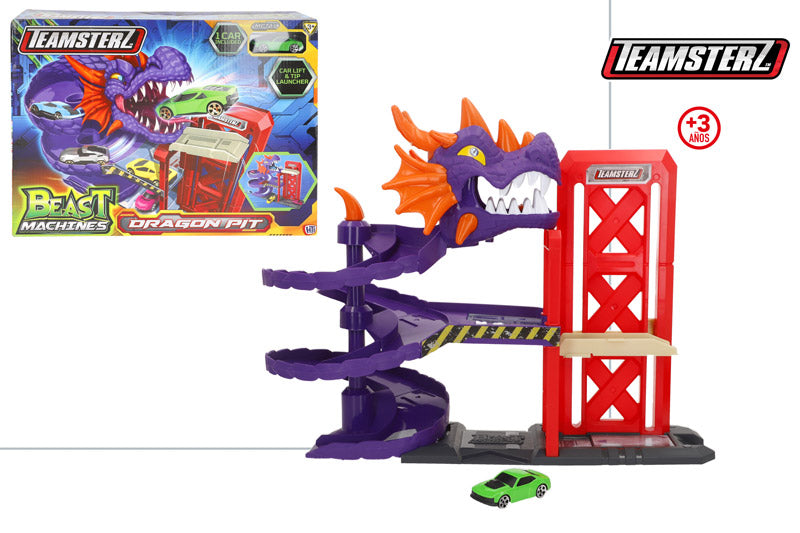 Pista Dragon Pit Garaje con 1 Coche Metálico Teamsterz