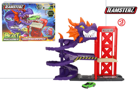 Pista Dragon Pit Garaje con 1 Coche Metálico Teamsterz