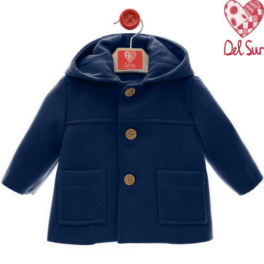 Trenka marino paño con capucha forrada | Del Sur niño 6-48 meses ❄️