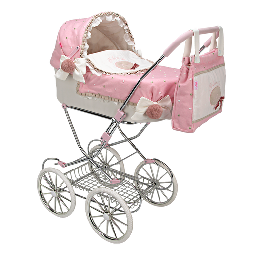 Coche con capota Reborn de París plegable con bolso – Muñecas Arias 🧸✨