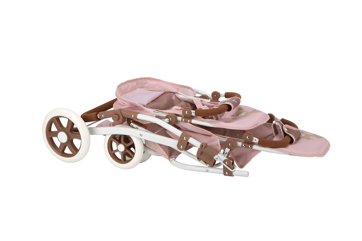 Coche Gemelar Bear para Muñecas 45x70x73 cm | Muñecas Arias