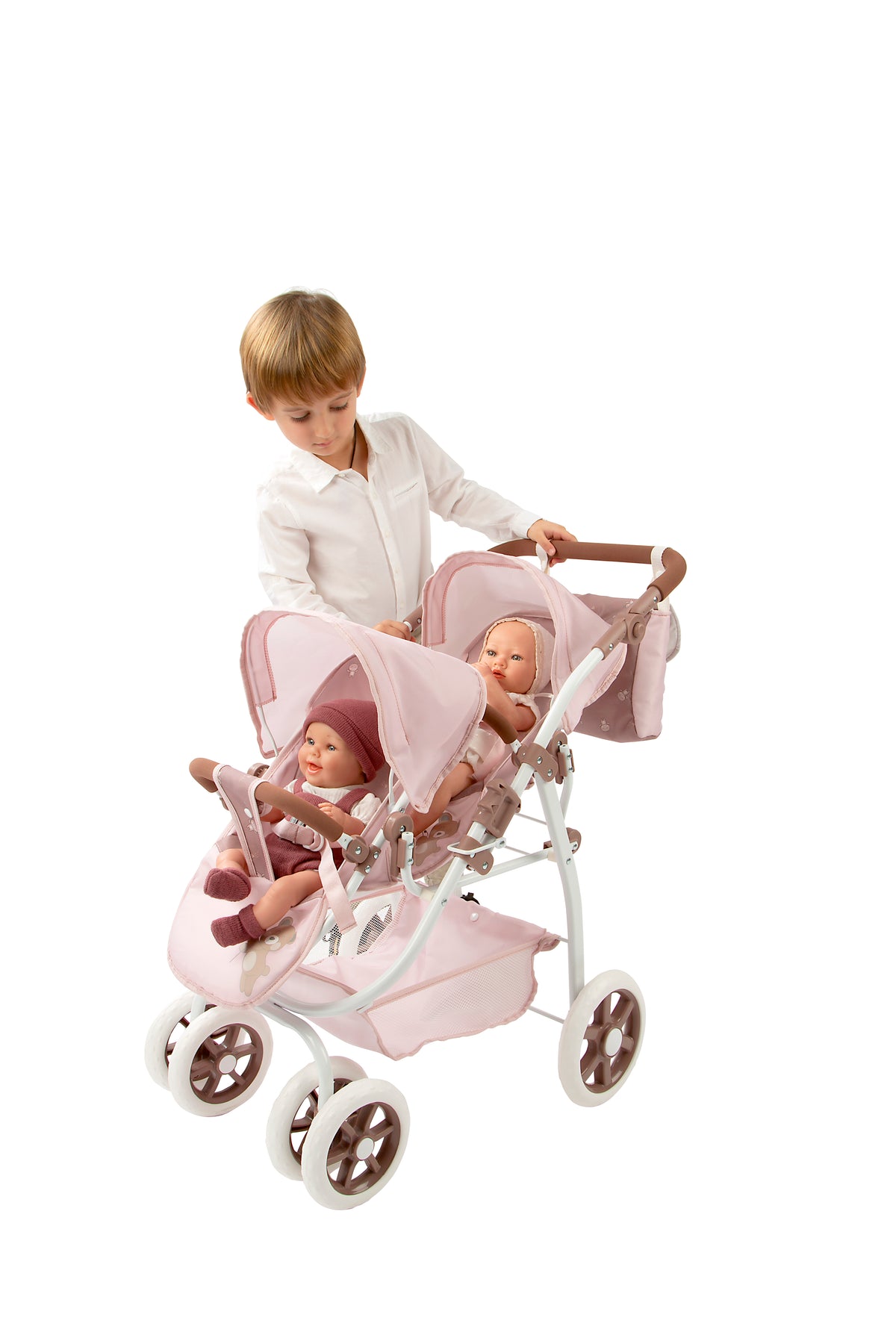 Coche Gemelar Bear para Muñecas 45x70x73 cm | Muñecas Arias