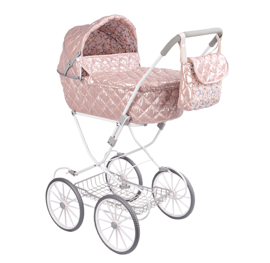 Coche capota Fantasy con bolso – Carrito plegable para muñecas hasta 56 cm 🍼✨